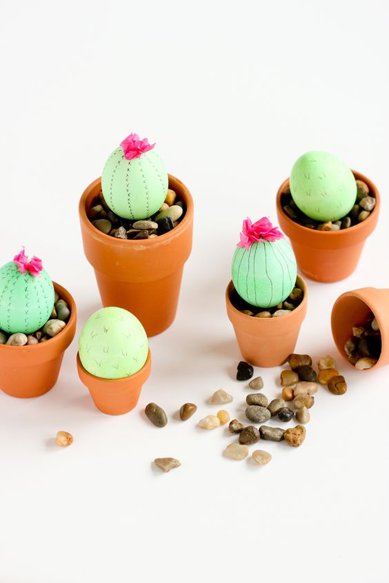 Un œuf de Pâques version cactus